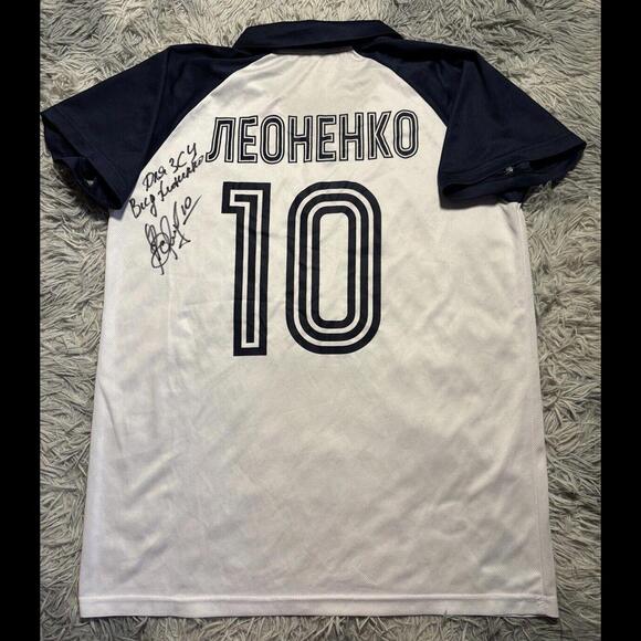 DYNAMO KYIV 80-90s Signed Home JERSEY By The Legend Leonenko UKRAINE With Proof - Picture 2 of 8